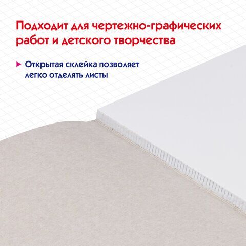 Альбом для черчения А4 40 л., склейка, 160 г/м2, ПИФАГОР