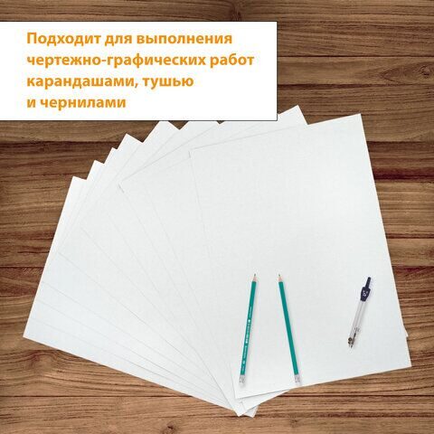 Папка для черчения БОЛЬШАЯ А3, 297х420 мм, 24 л., 200 г/м2, без рамки, ватман ГОЗНАК КБФ, BRAUBERG