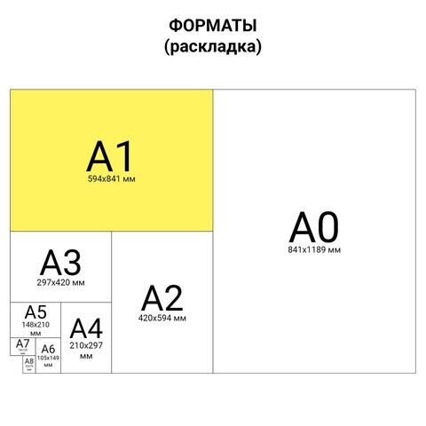 Ватман формат А1 (610х860 мм) ГОЗНАК Краснокамск, плотность 200 г/м2, КОМПЛЕКТ 10 листов, BRAUBERG