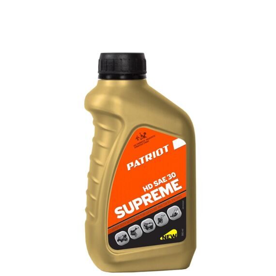 Масло PATRIOT SUPREME HD SAE 30 4T 0.592л, SAE 30, 0/+45 °С