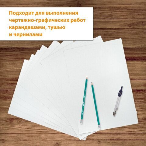 Папка для черчения А4, 210х297 мм, 24 л., 200 г/м2, без рамки, ватман ГОЗНАК КБФ, BRAUBERG